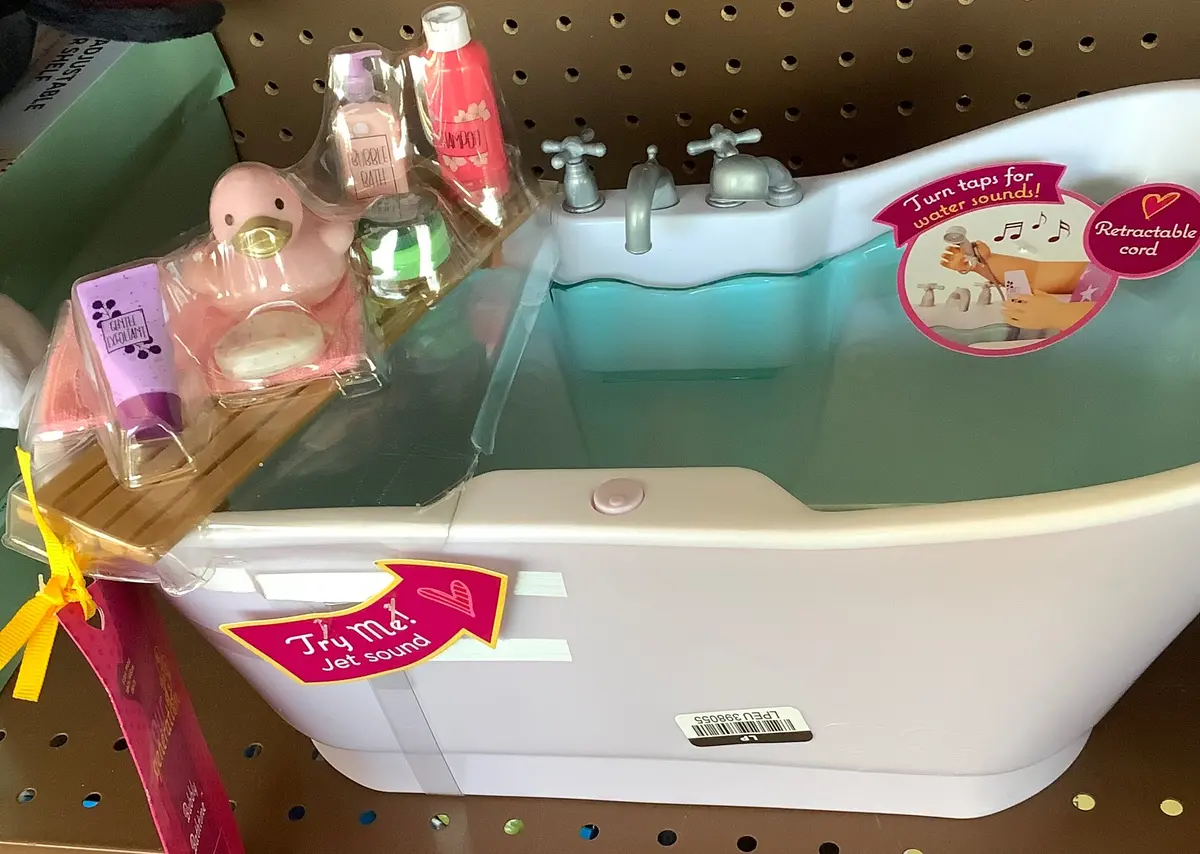 Our Generation Bubbly Bathtime Bathtub With Water Sounds Dollhouse Accessory Set For 18" Dolls 1