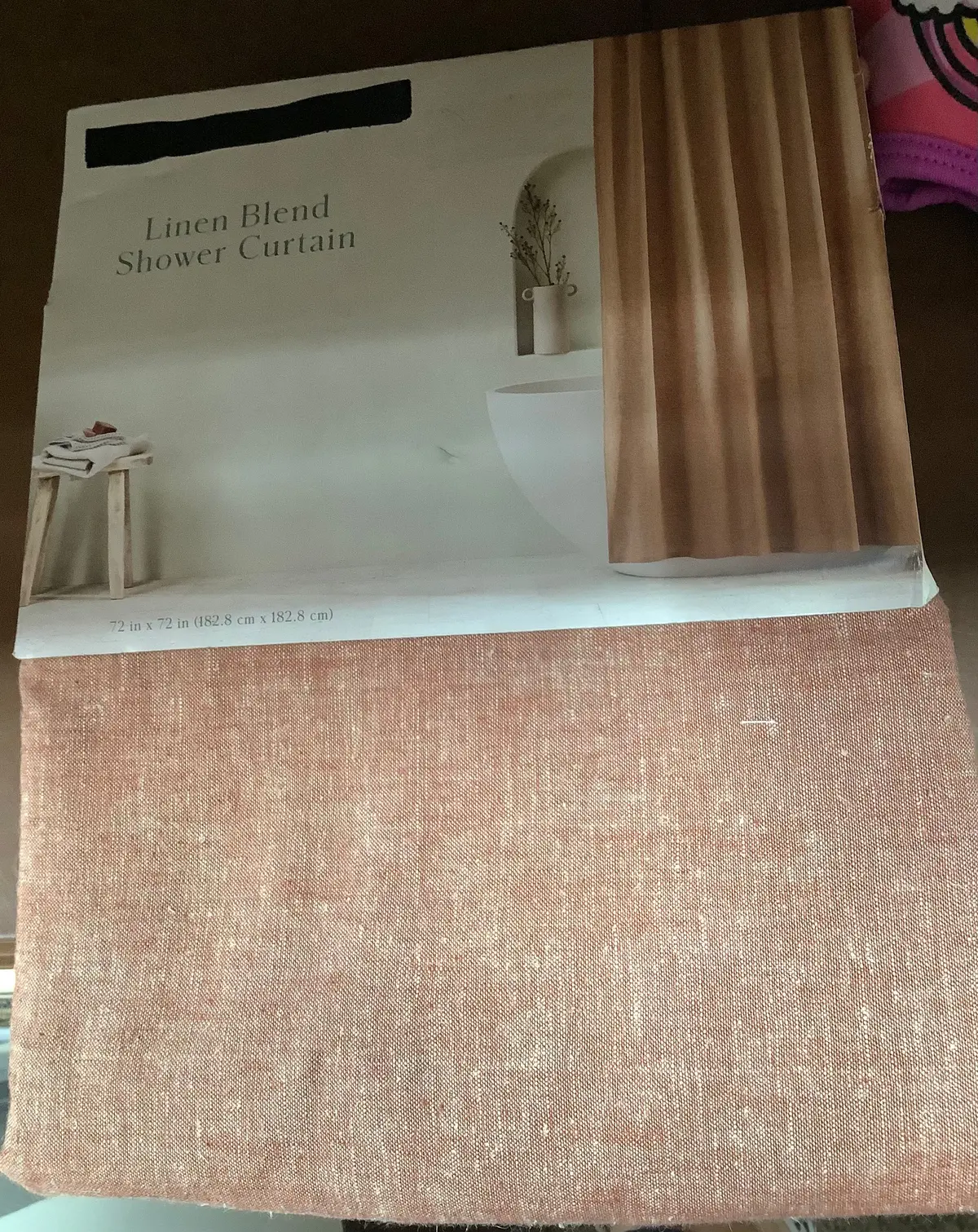 Chambray Shower Curtain Clay 1