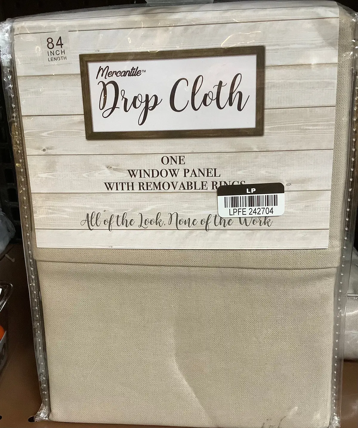 Mercantile 50" X 84" Drop Cloth Curtain Panel-Linen 1