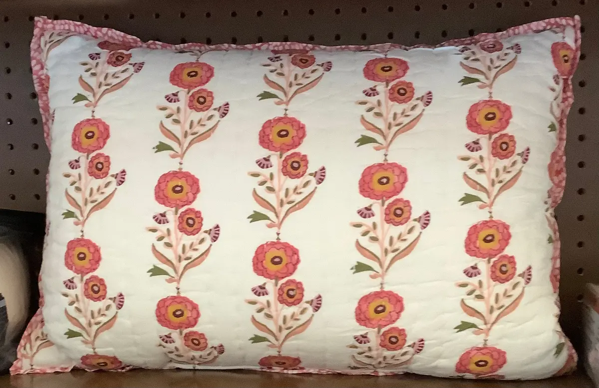 Sunflower Dec Pillow Oblong Ivory/Melon Pink/Gold/Green 1