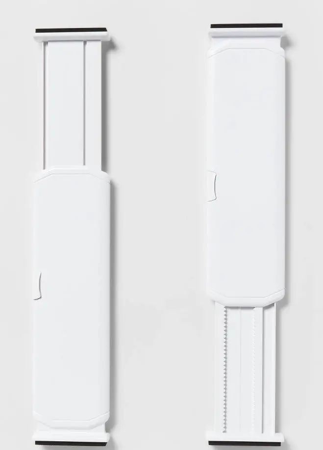 Set Of 2 Plastic Drawer Dividers White 1