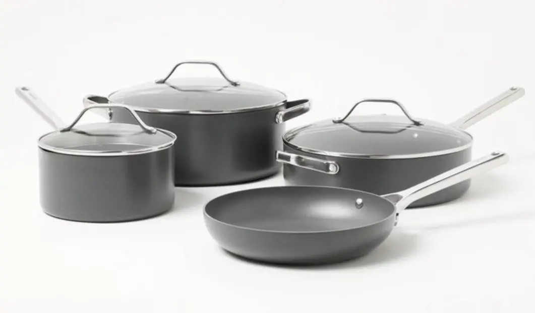 7Pc Nonstick Hard Anodized Aluminum
Cookware Set Dark Gray 1