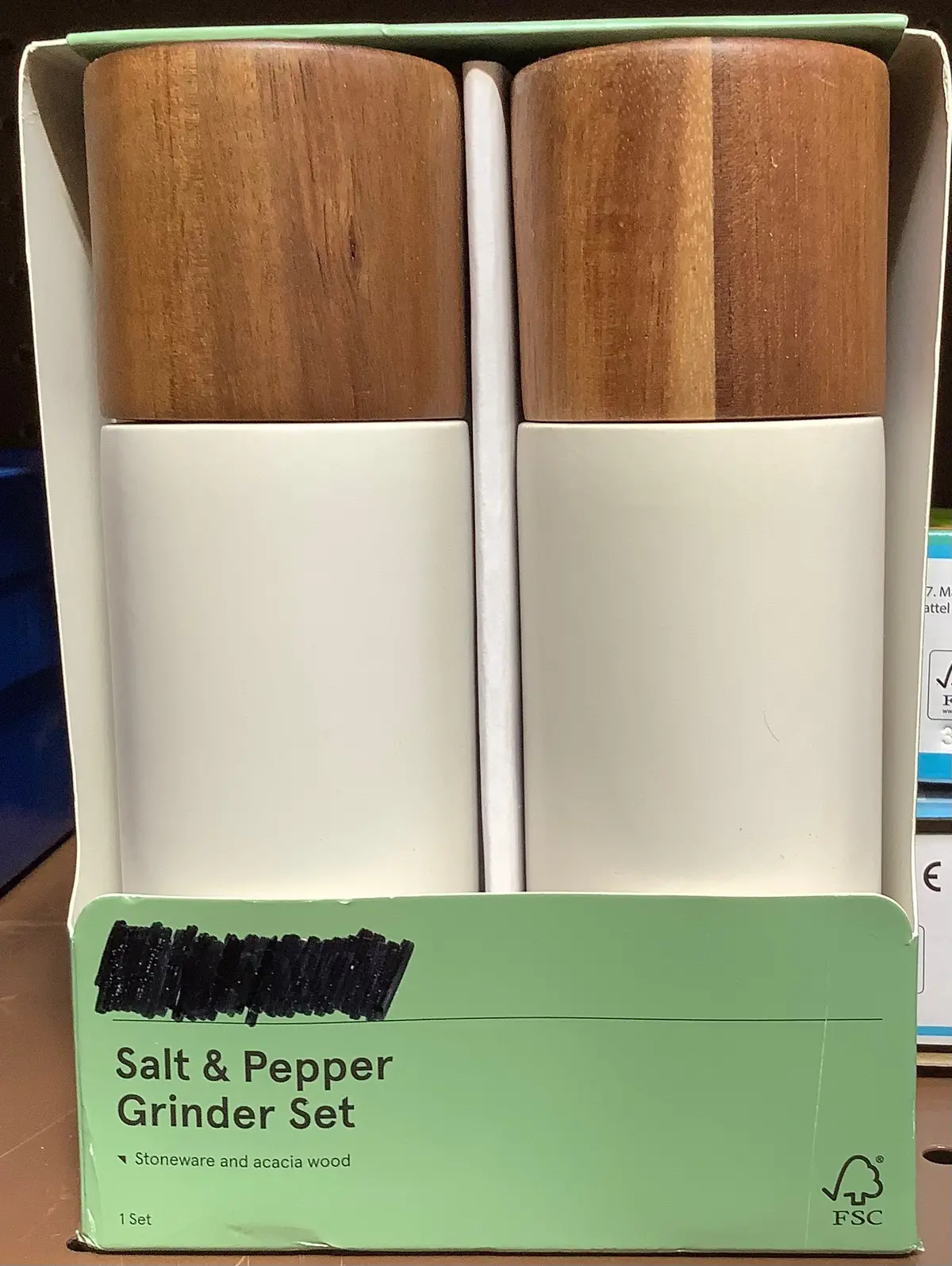 Ceramic Salt And Pepper Grinder Set Cream 1