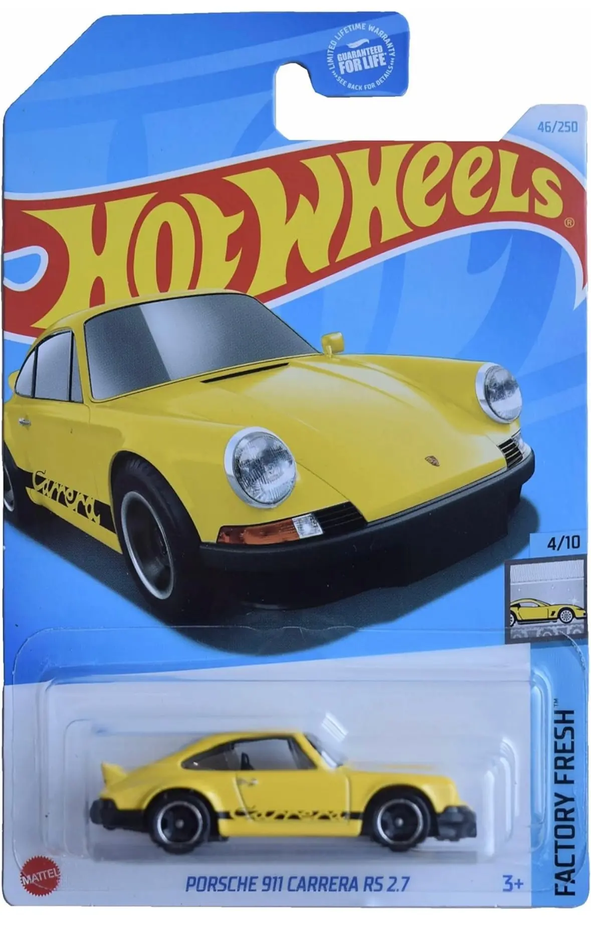 Hot Wheels Porsche 911 Carrera Rs 2.7, Factory Fresh 4/10 [Yellow] 46/250 1