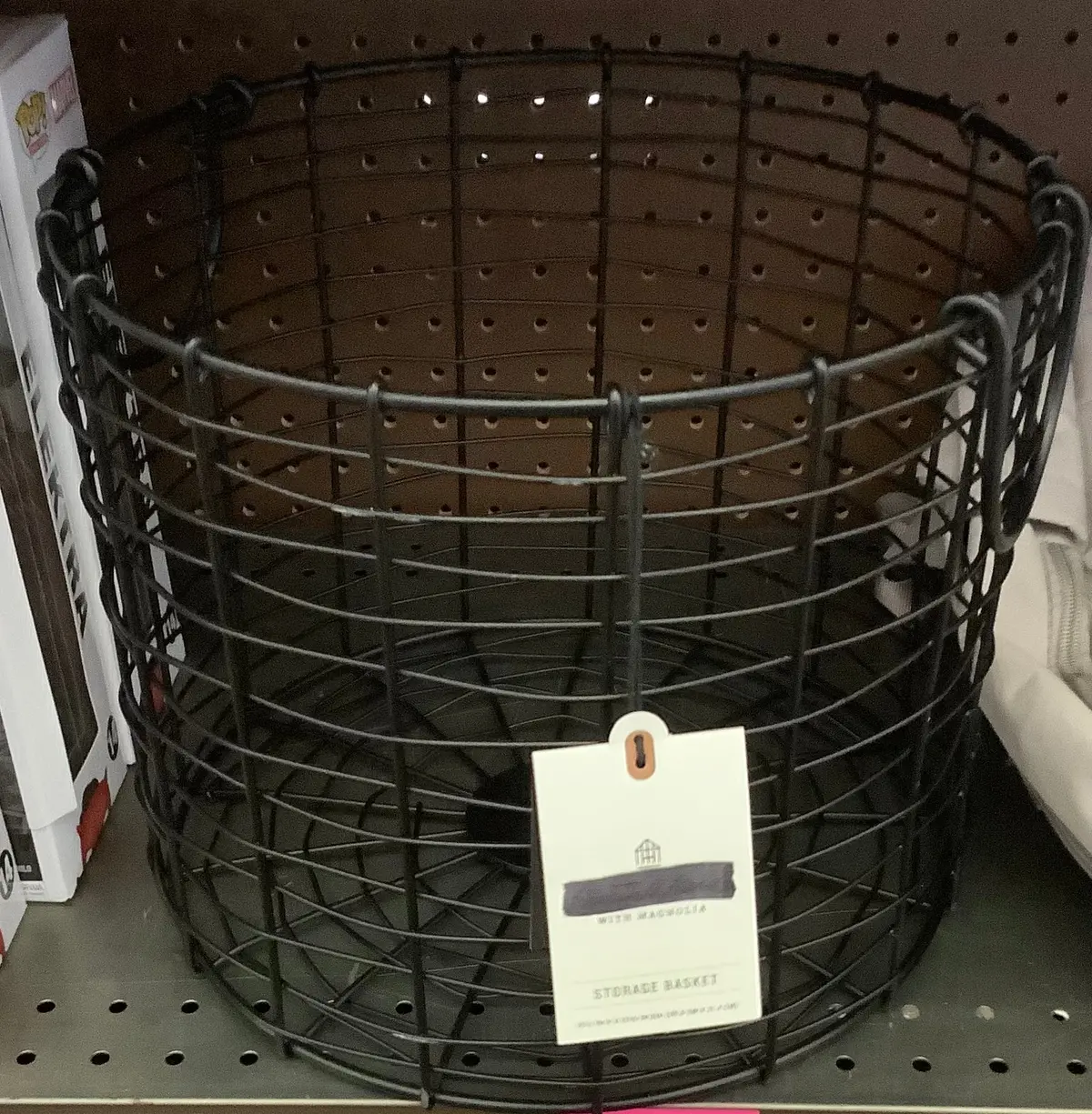 Medium Round Wire Storage Basket With Handles Black 1