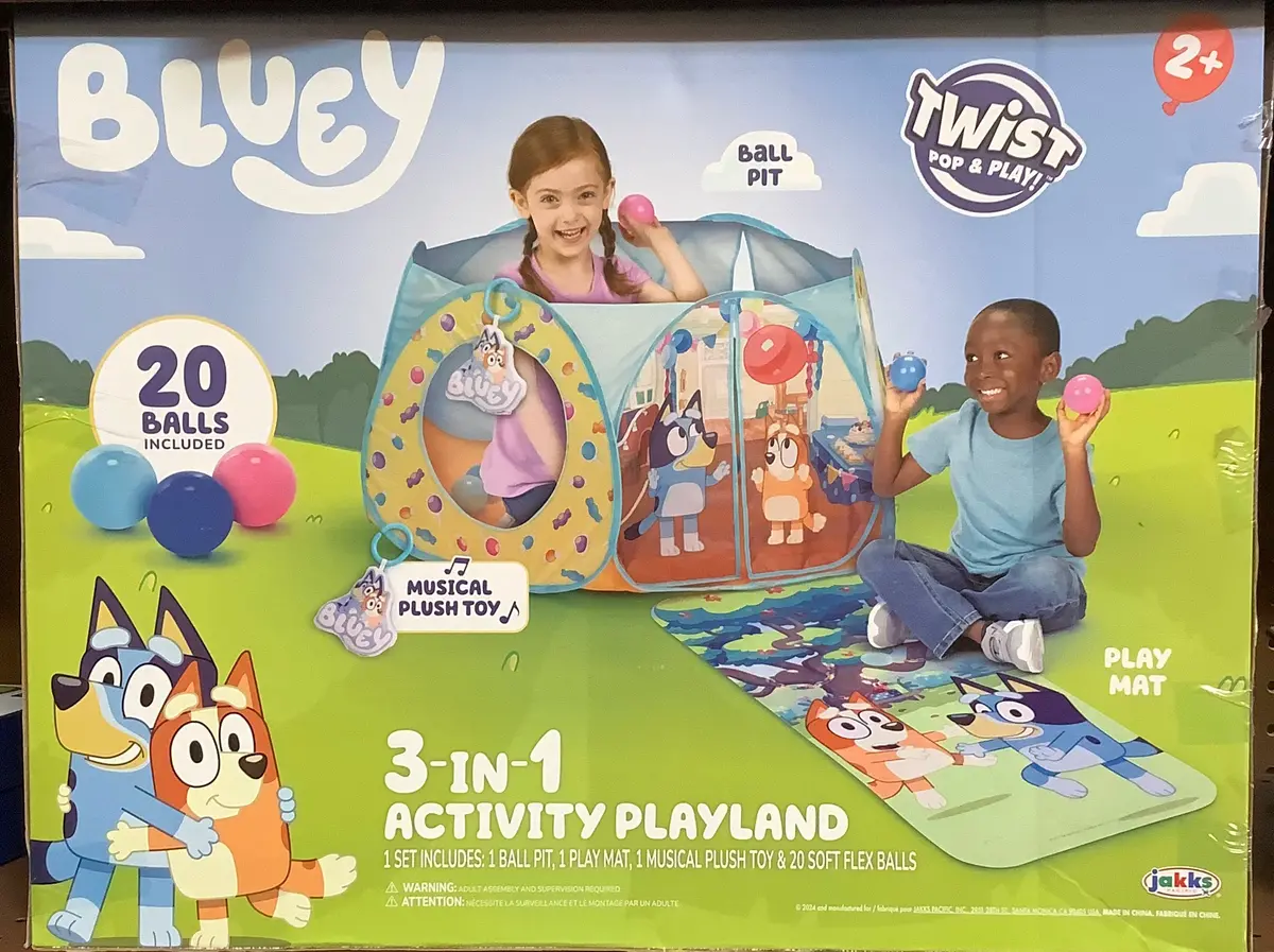 Bluey Kids Ball Pit Playland With 20 Soft Flex Balls Electronic
Sounds And Mat 1
