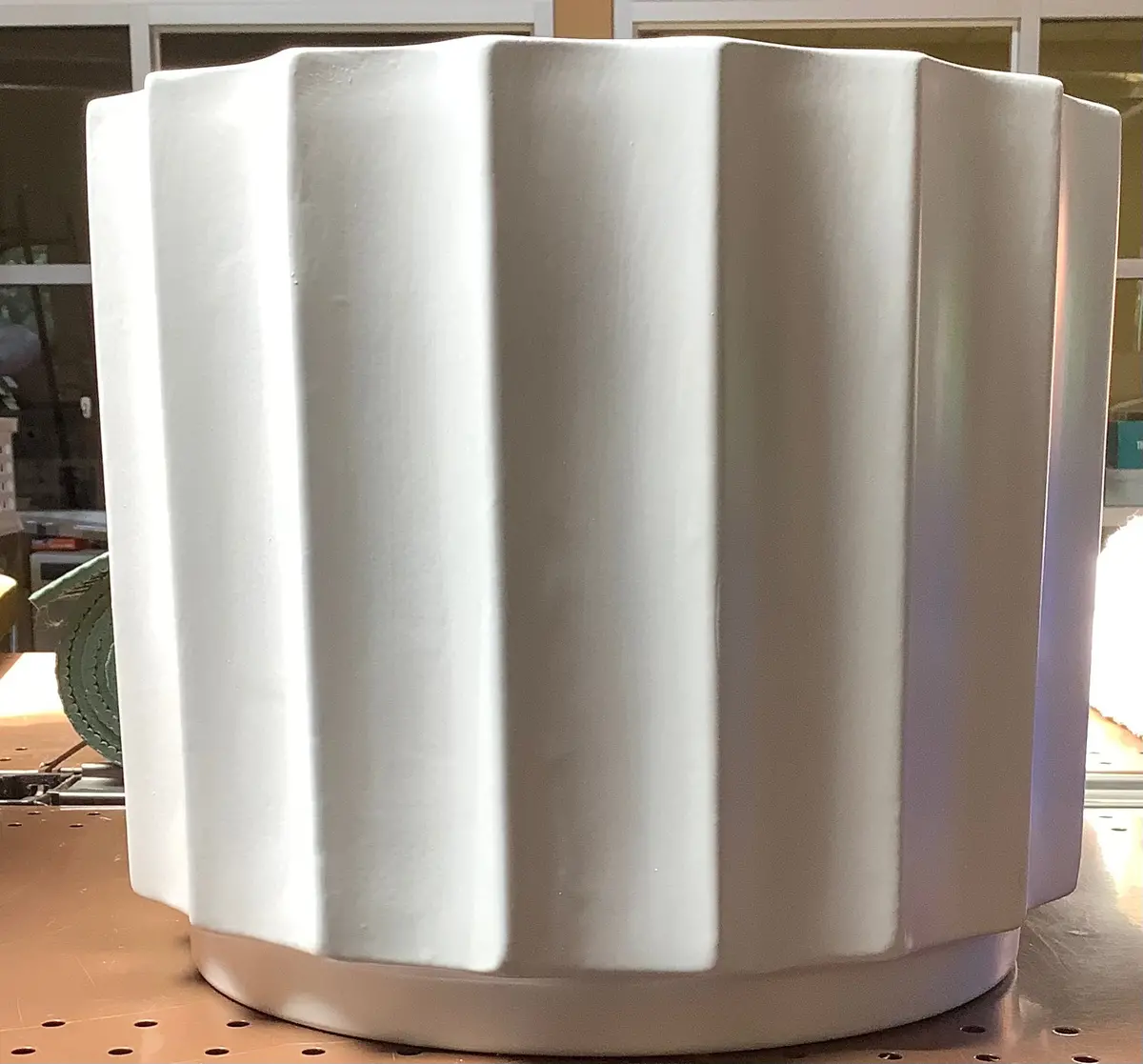 Geared Terracotta Indoor Outdoor Planter Pot White
12.13"X12.13" 1
