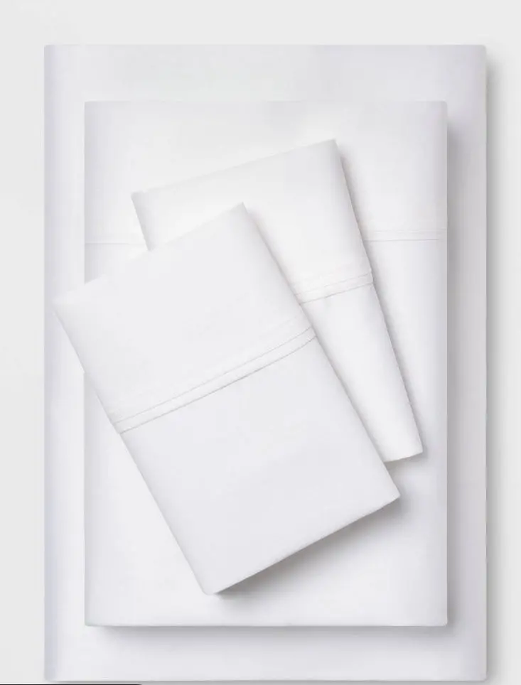 Queen Solid Performance 400 Thread Count Sheet Set White 1