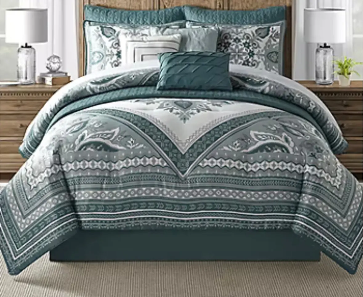 Eden & Oak Palisades 10-Pc. Embroidered Comforter Set - California King 1