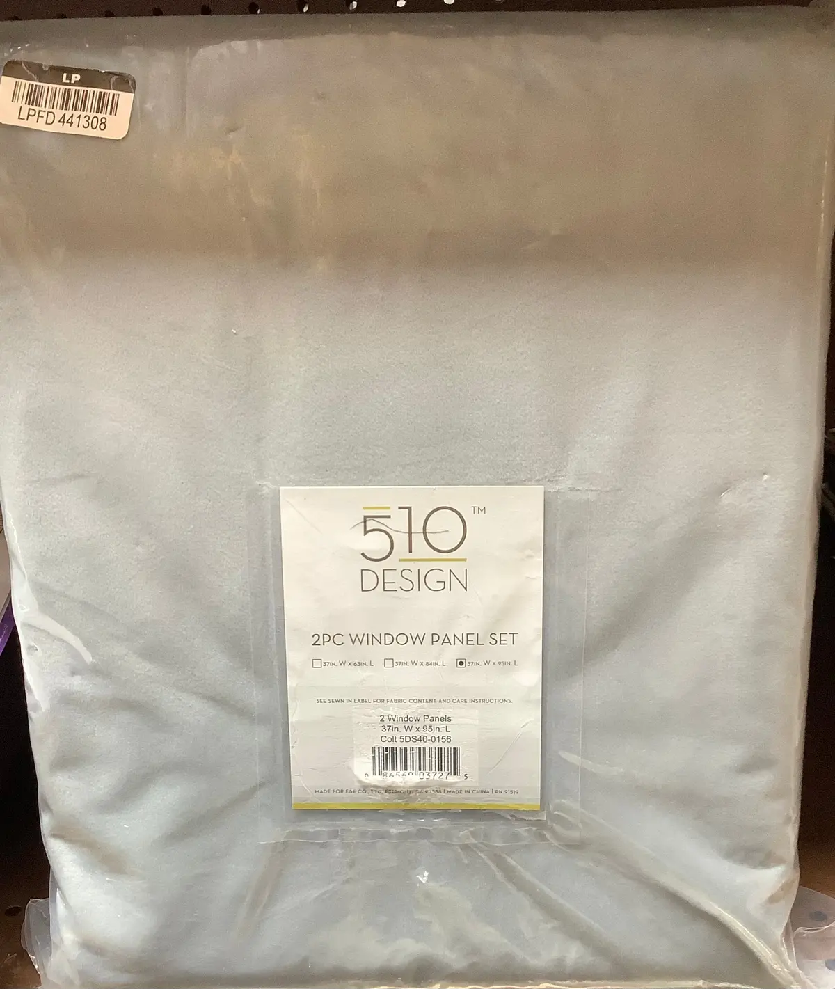 Set Of 2 (95"X37") Bryce Poly Velvet Room Darkening Curtain
Panels Light Gray 1