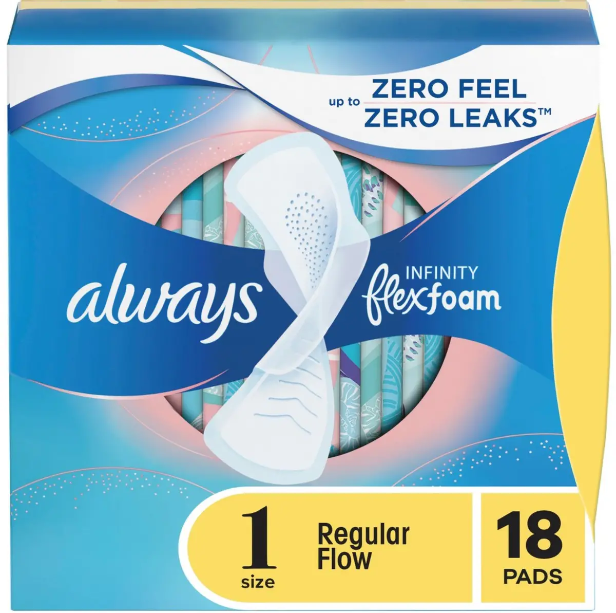 Always Infinity Regular Absorbency Pads With Wings - Unscented - Size 1 - 18Ct 1