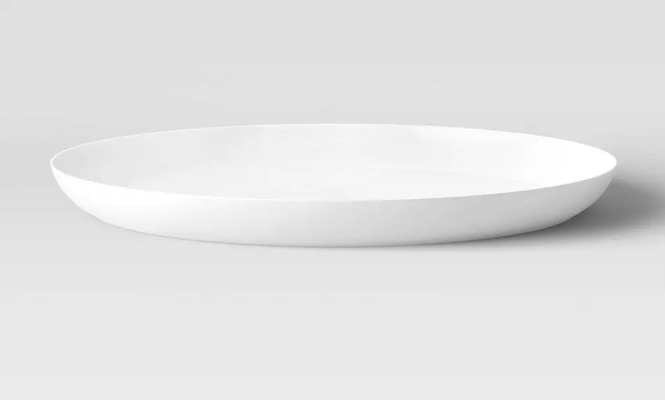 10.5" Plastic Round Dinner Plate Cream - Clearance 1
