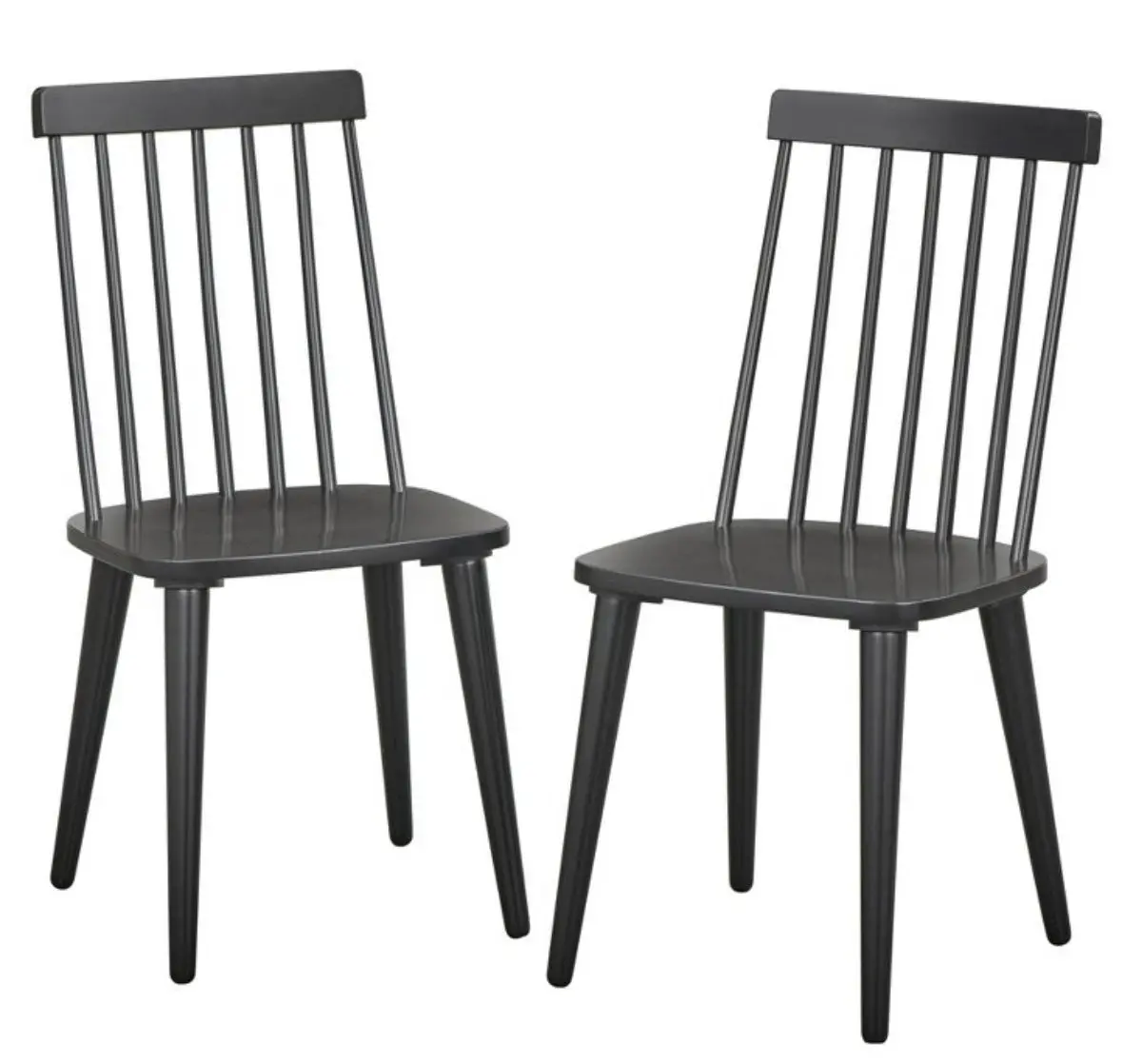 Set Of 2 Lowry Dining Chairs Black 1