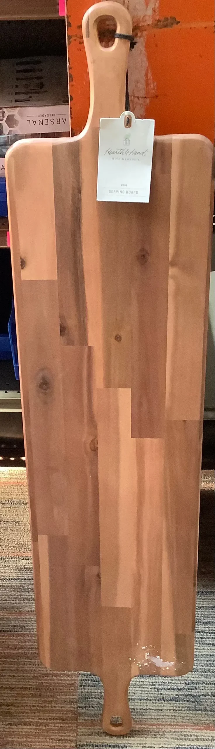 Scratches See Pictures!!! 40"X9" Wooden Paddle Serving Board With Handles Brown 1