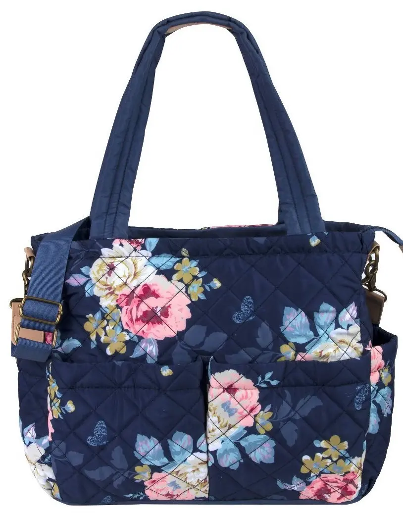 Baby Essentials Quilted Floral Tote 1