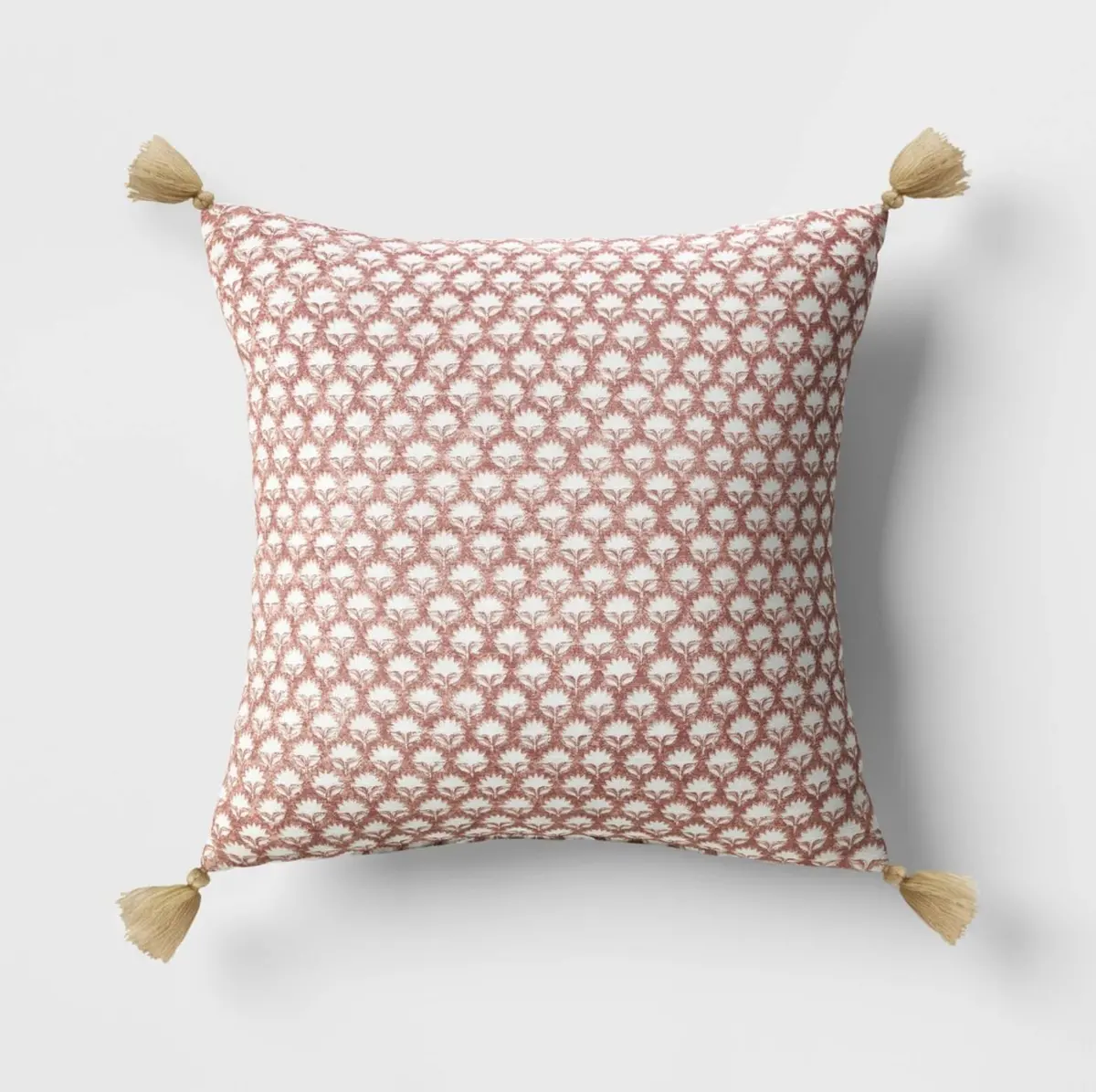 Block Print Square Throw Pillow Purple 1