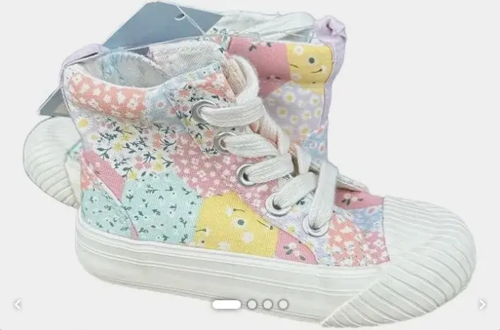 Floral Patchwork Toddler High Top Shoes 1