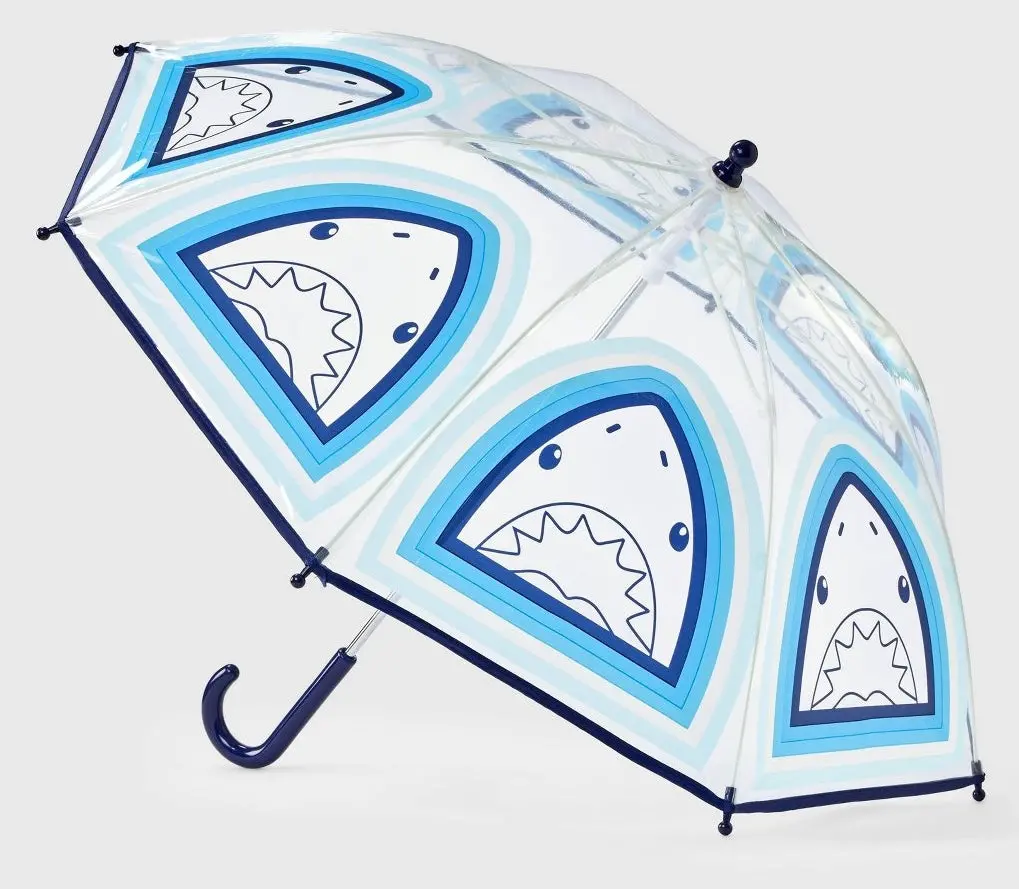 Boys' Shark Printed Stick Umbrella 1