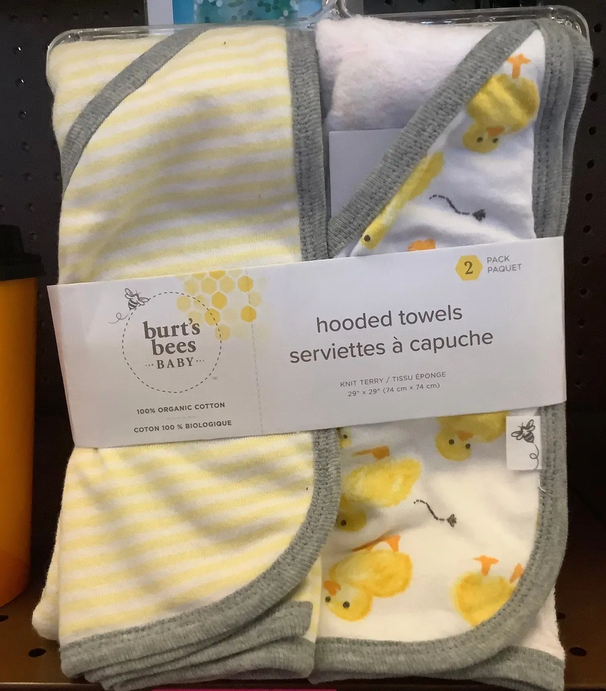 Burt's Bees Baby Baby Girls' Set Of 2 Little Ducks Hooded Towels - Yellow 1