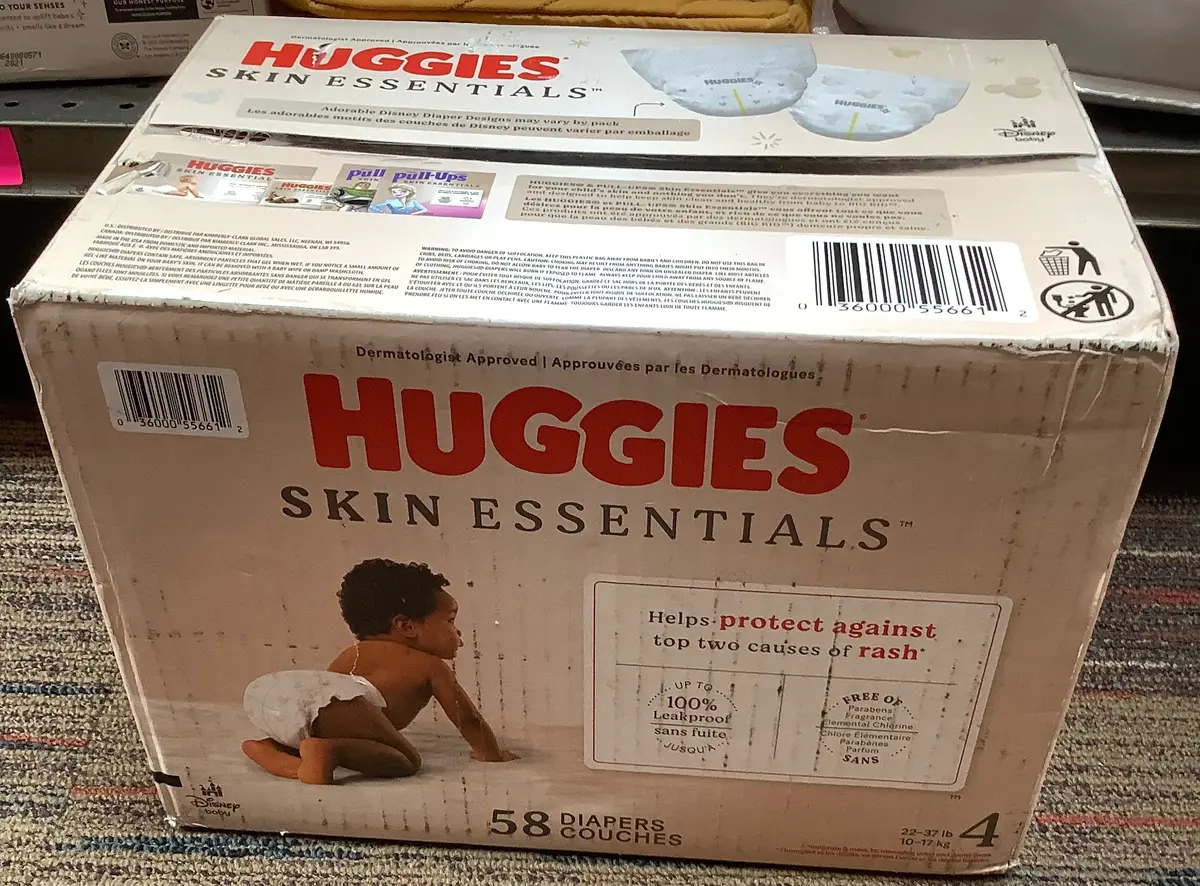 Huggies Skin Essentials Diapers Super Pack - Size 4 - 58Ct 1