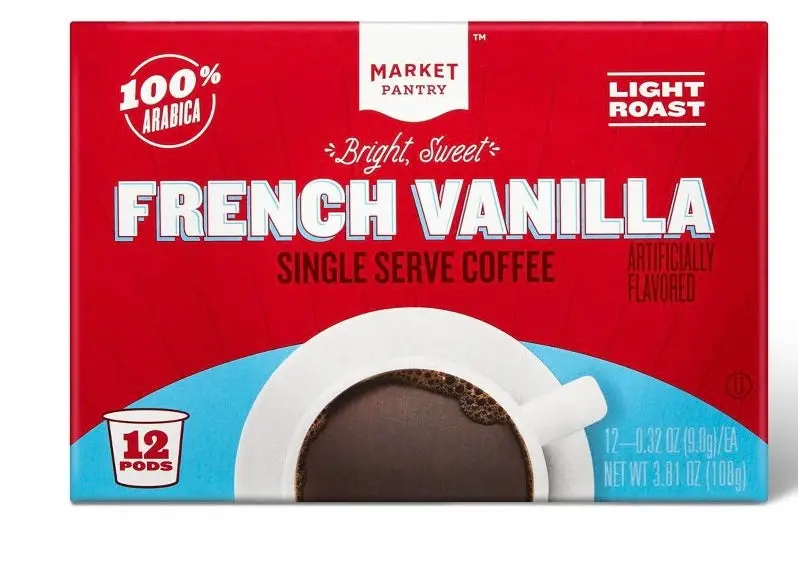 French Vanilla Light Roast Coffee - Single Serve Pods - 12Ct - 1