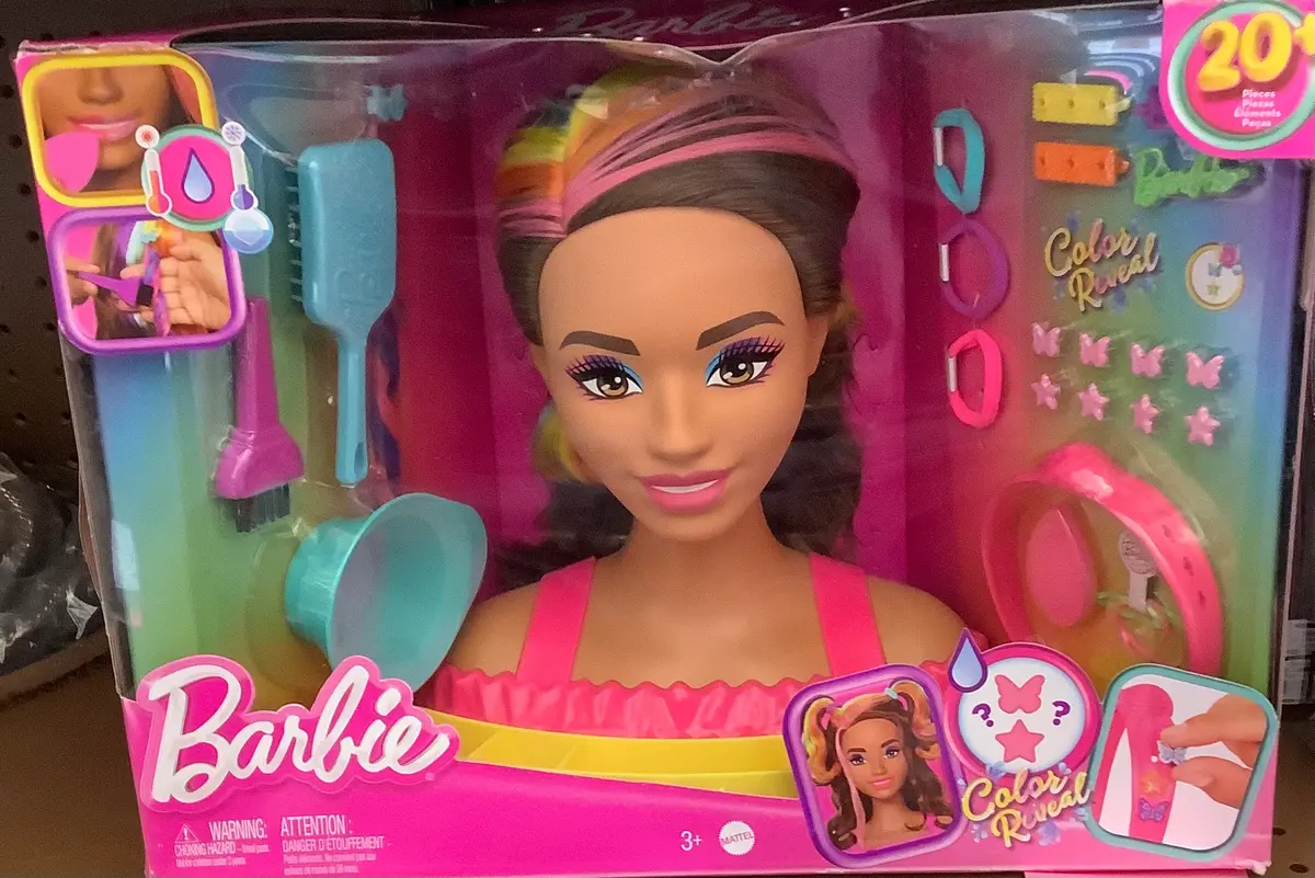 Barbie Totally Hair Neon Rainbow Deluxe Styling Head
Brown Hair Box Damaged 1