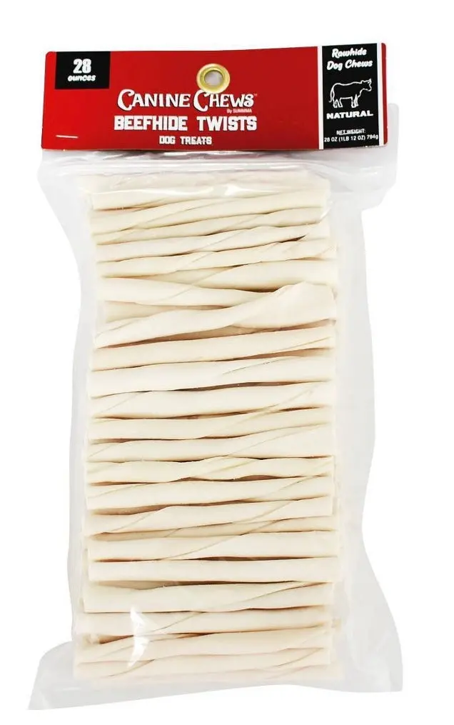 Canine Chews Natural Beef Twist Rawhide Dog Treats - 28Oz 1