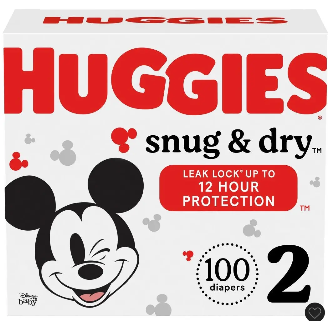 Huggies Snug & Dry Baby Disposable Diapers Super Pack - Size 2 - 100Ct 1