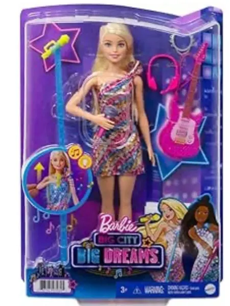 Barbie: Big City, Big Dreams Malibu"
Roberts Doll (11.5-In
Blonde) With Music, Light-Up Feature,
Microphone &
Accessories, 1