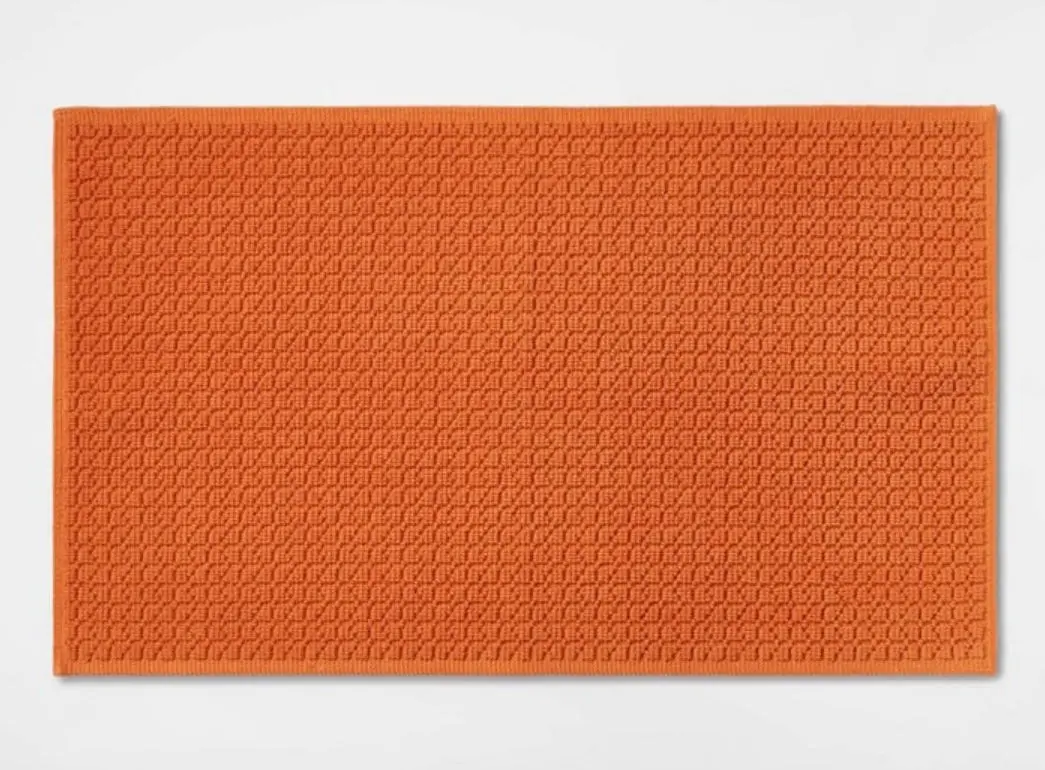 20"X34" Antimicrobial Bath Mat Orange 1
