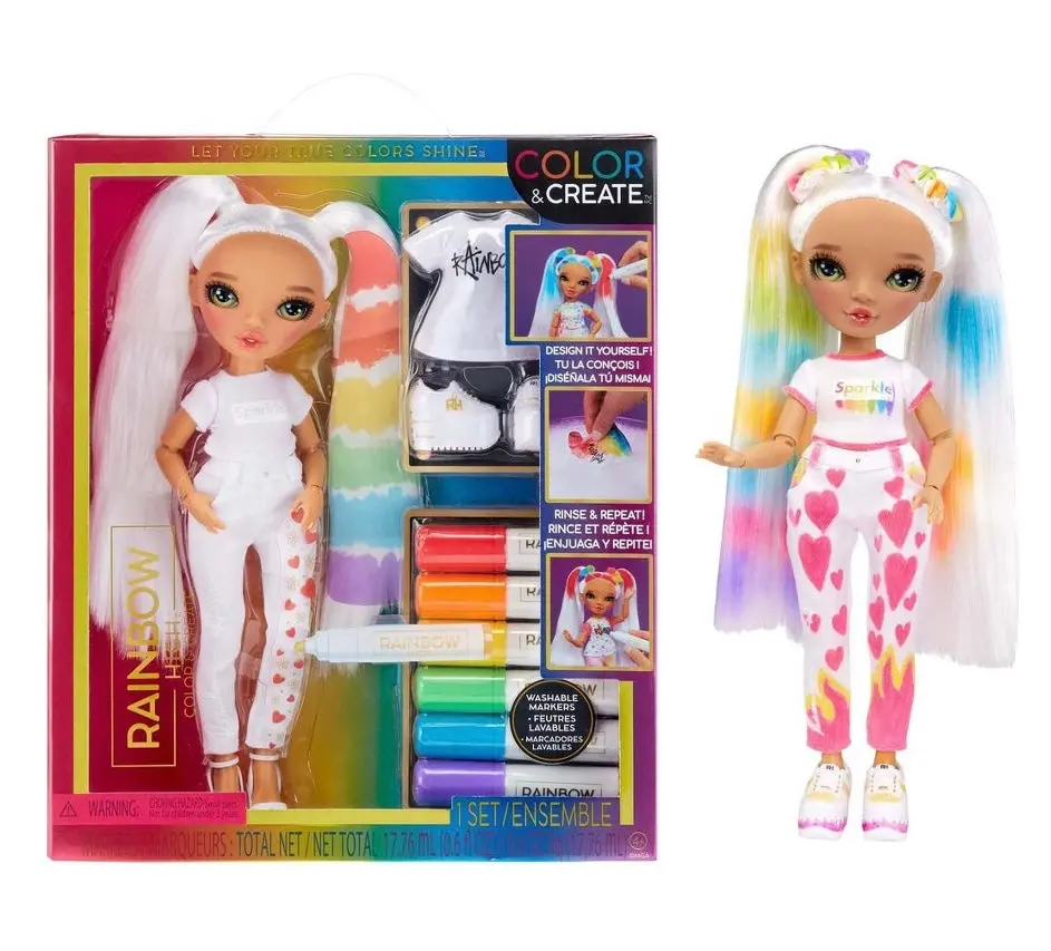 Rainbow High Color & Create Diy Fashion Doll - Green Eyes/ Straight Hair 1