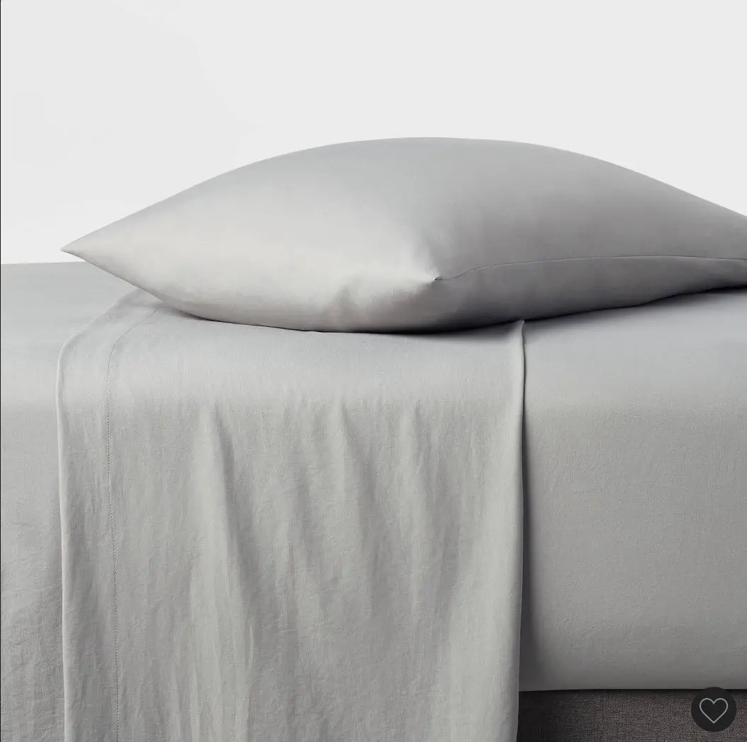 Twin/Twin Xl Garment Washed Microfiber Solid Sheet Set
Gray 1