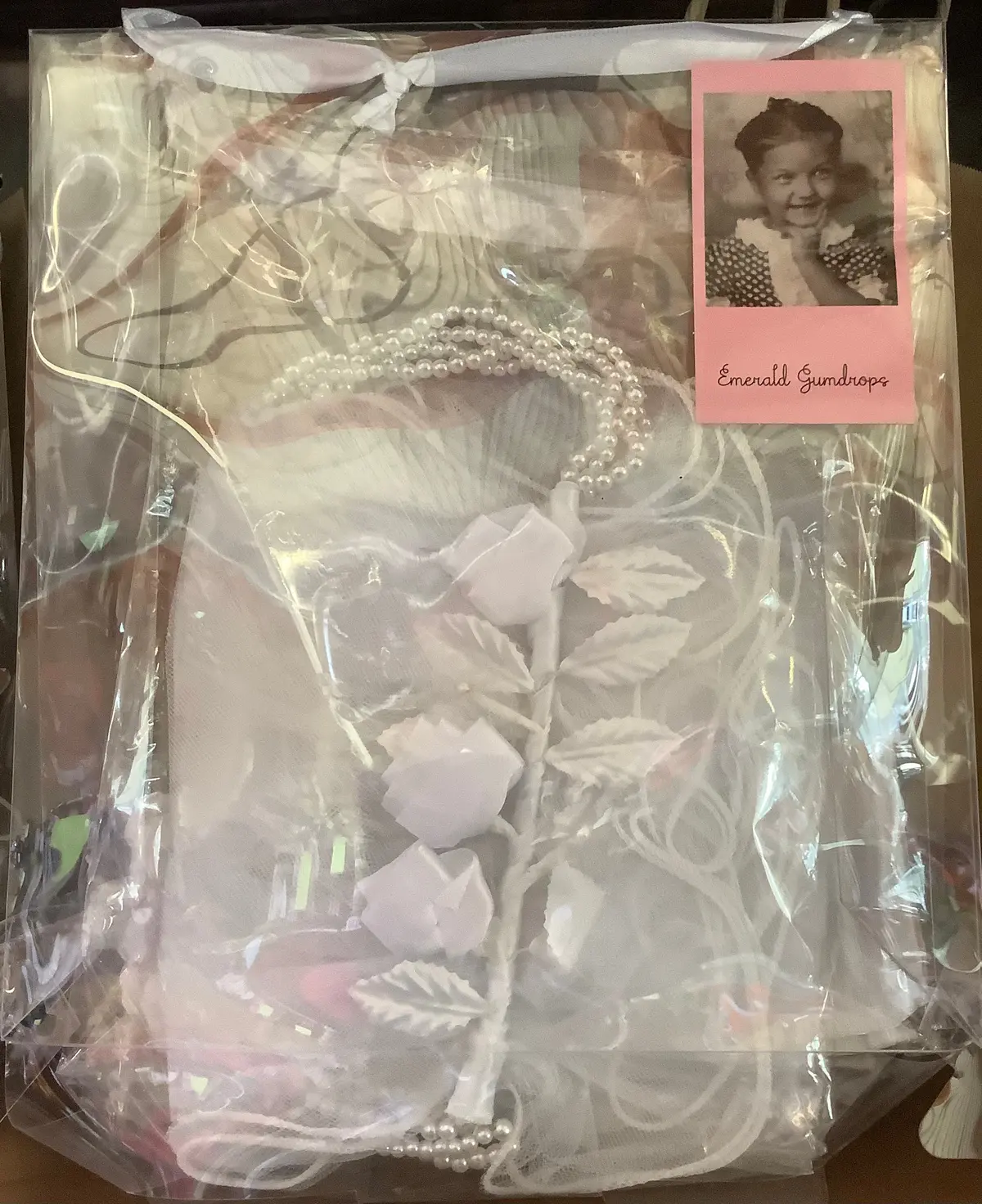 Kids 2 Pcs White Veil And Gloves Set - Clearance 1