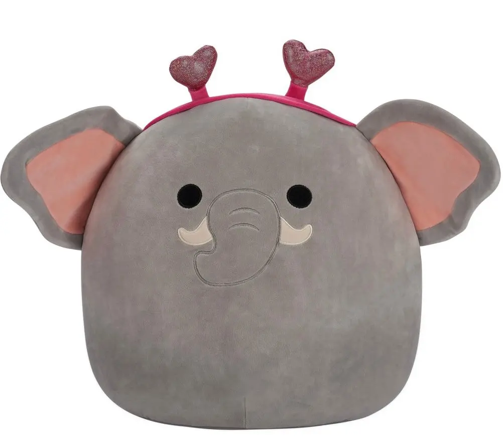 Squishmallows 16" Mila Gray Elephant With Heart Headband
Large Plush 1