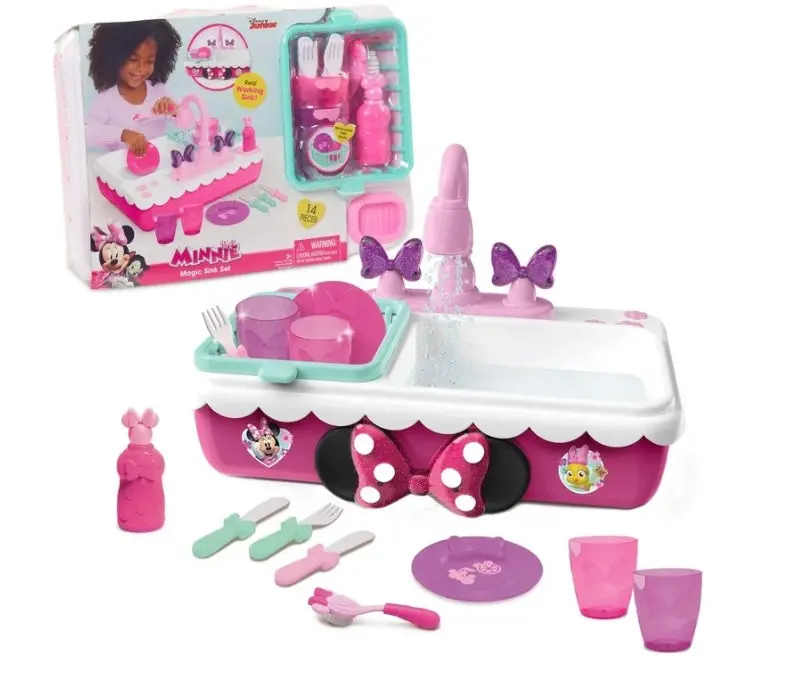 Minnie's Happy Helpers Magic Sink Set, Pretend Play Working Sink, 1