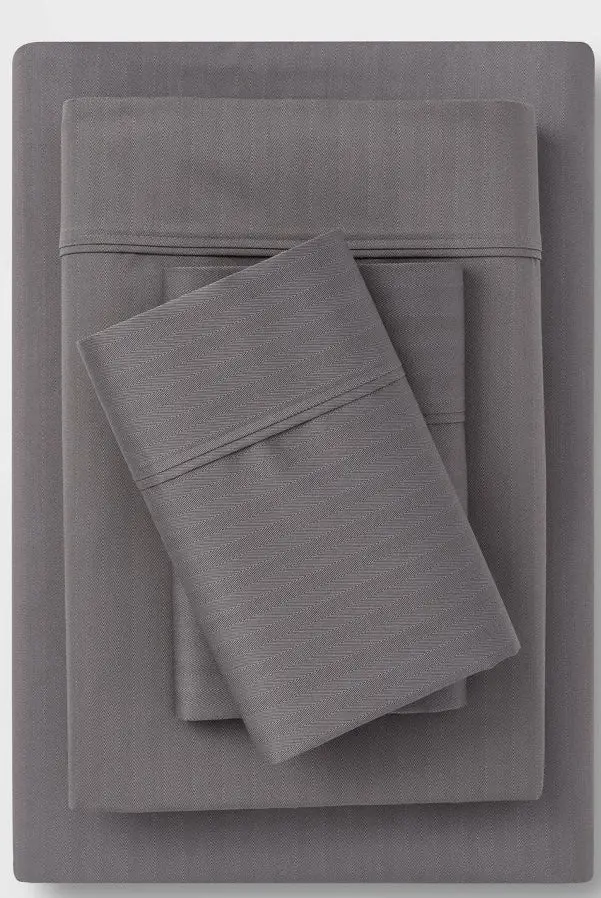 Twin/Twin Xl 500 Thread Count Tri-Ease Printed Pattern
Sheet Set Gray Herringbone 1