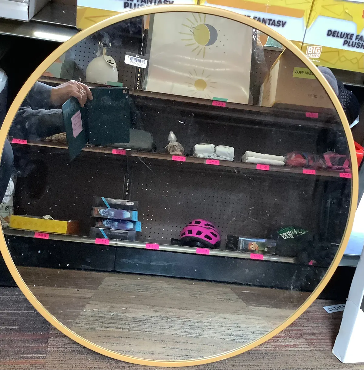 28" Round Decorative Wall Mirror Brass-Some Imperfections 1