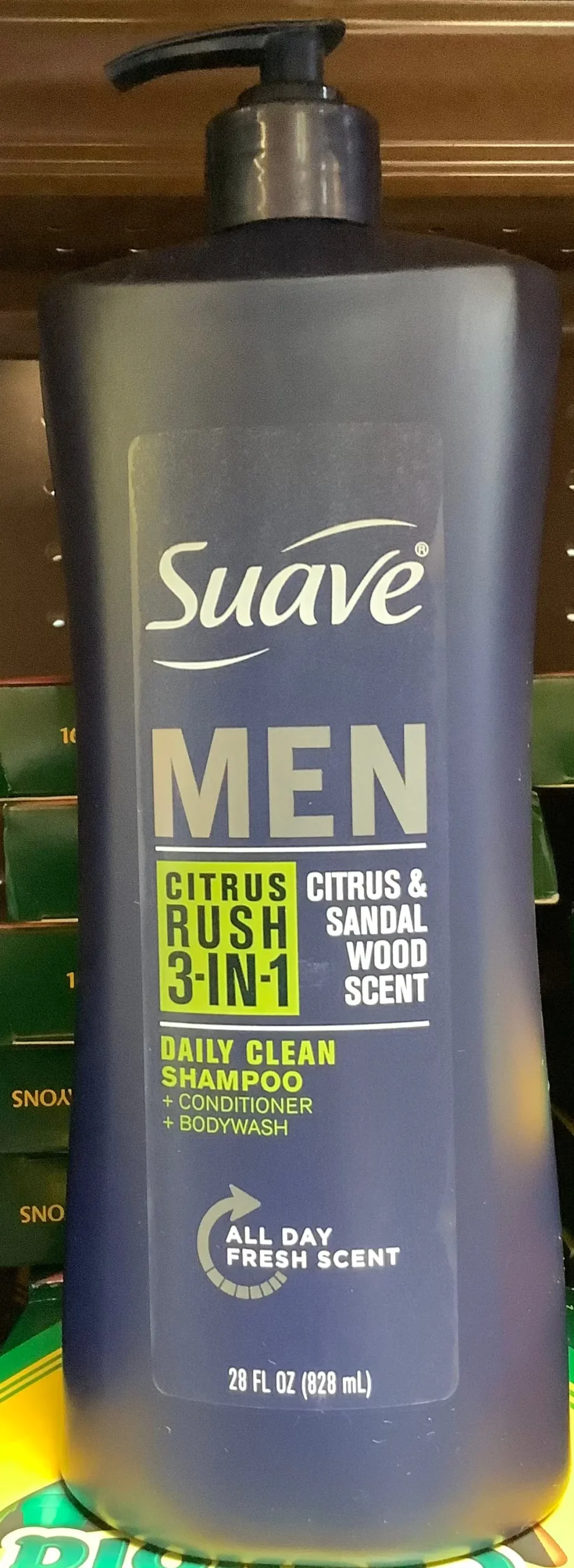Suave Men Professionals 3-In-1 Shampoo + Conditioner +
Body Wash, Citrus Rush - 28 Fl Oz 1