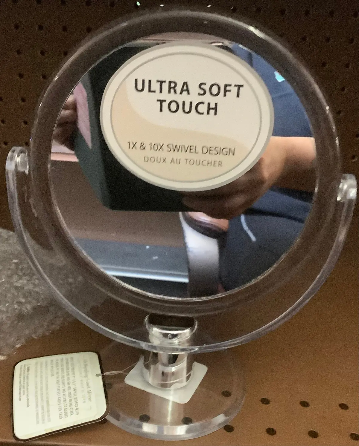 Ultra Soft Touch Mirror. 1X & 10X Swivel Design. 1