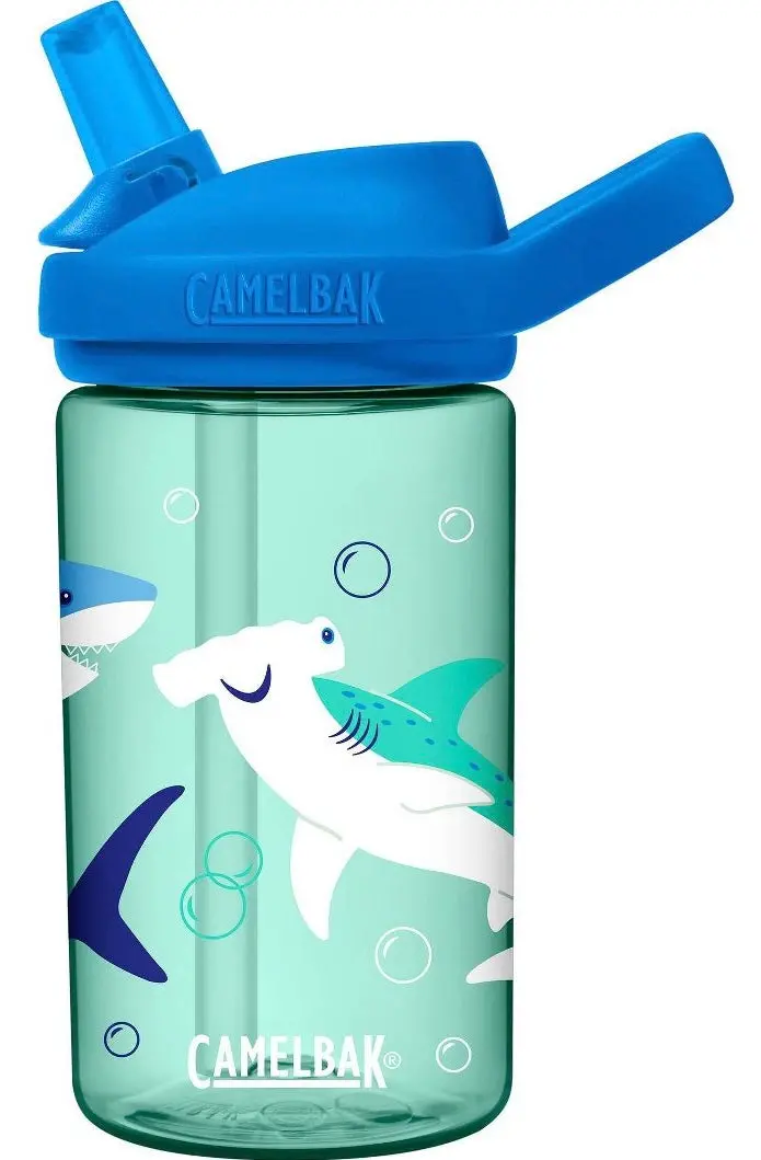 Camelbak Eddy+ Kids' 14Oz Tritan Renew Water Bottle - Coastal Sharks And Bubbles 1