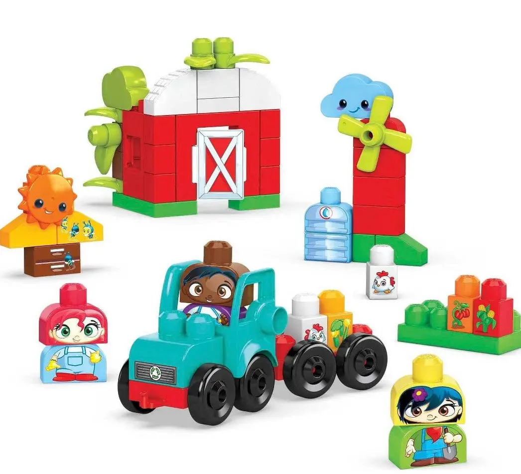 Mega Bloks Toy Blocks Grow & Protect Farm With 3 Figures For Toddler - 51Pcs 1