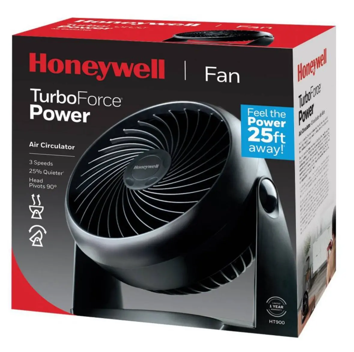 Honeywell Turbo Force Table Air
Circulator Fan Black 1