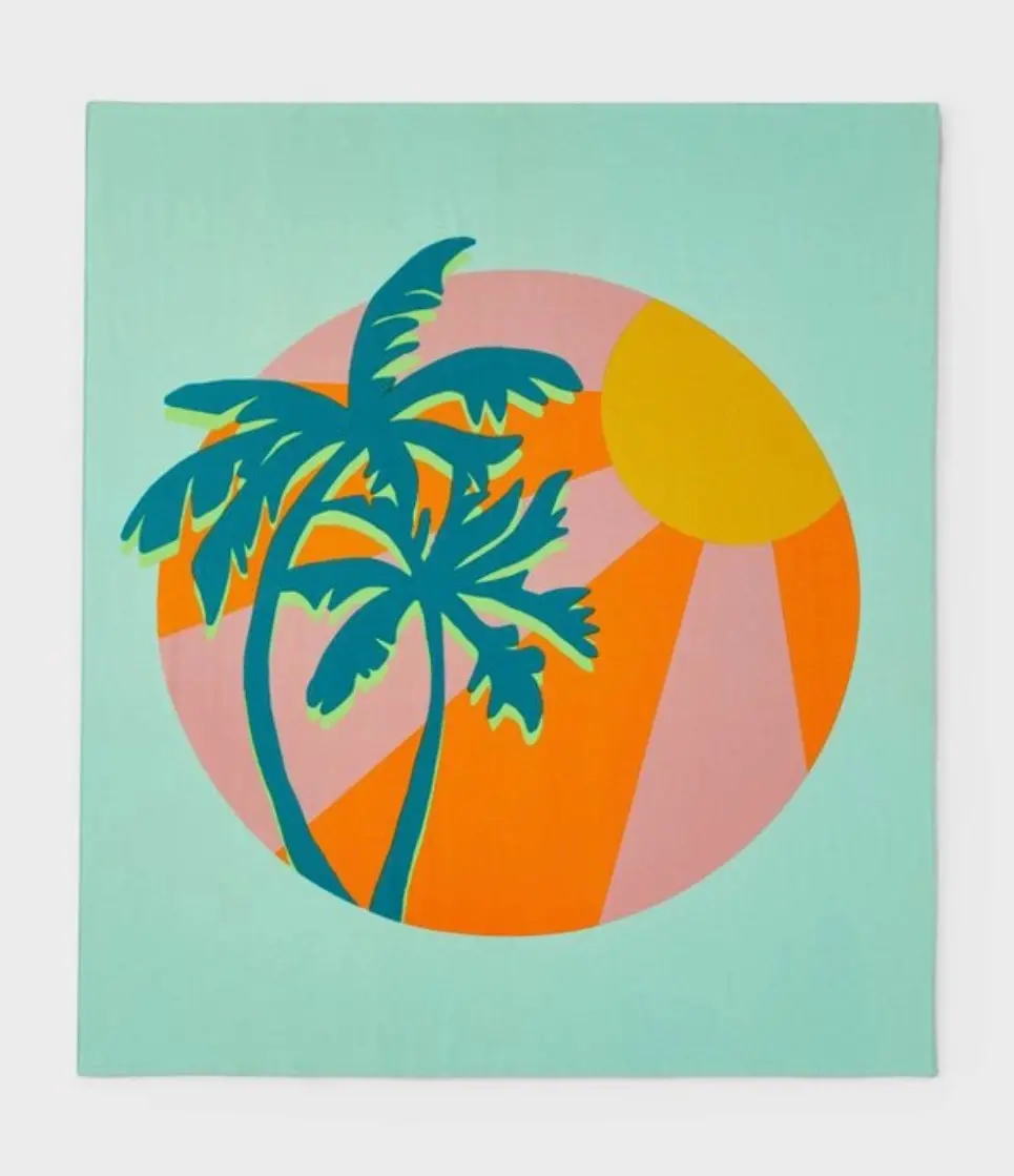 Clearance - Jumbo Palm Sun Beach Towel Blue 1