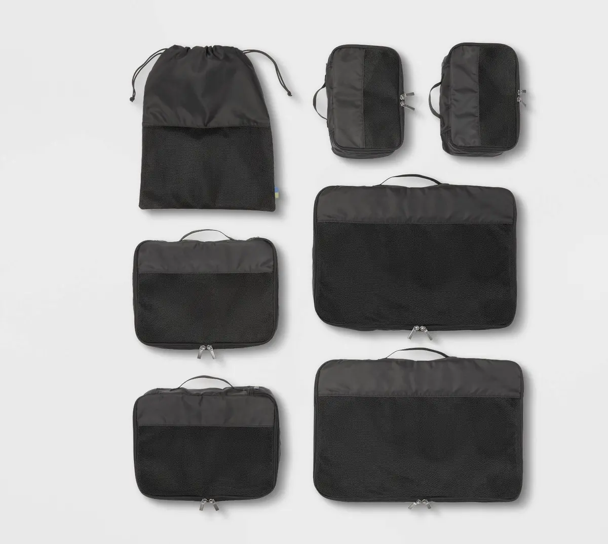 7 Piece Packing Cube Set - Black 1