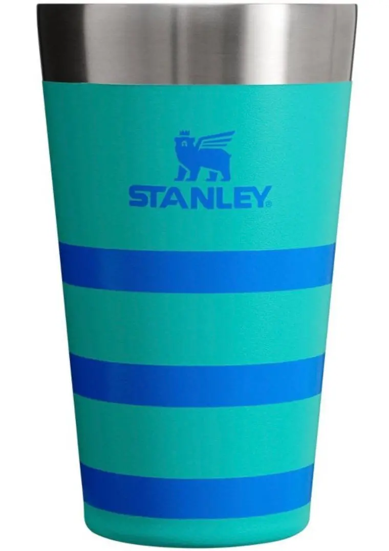 Stanley 16 Oz Stainless Steel Stacking
Pint Aquamarine Striped 1