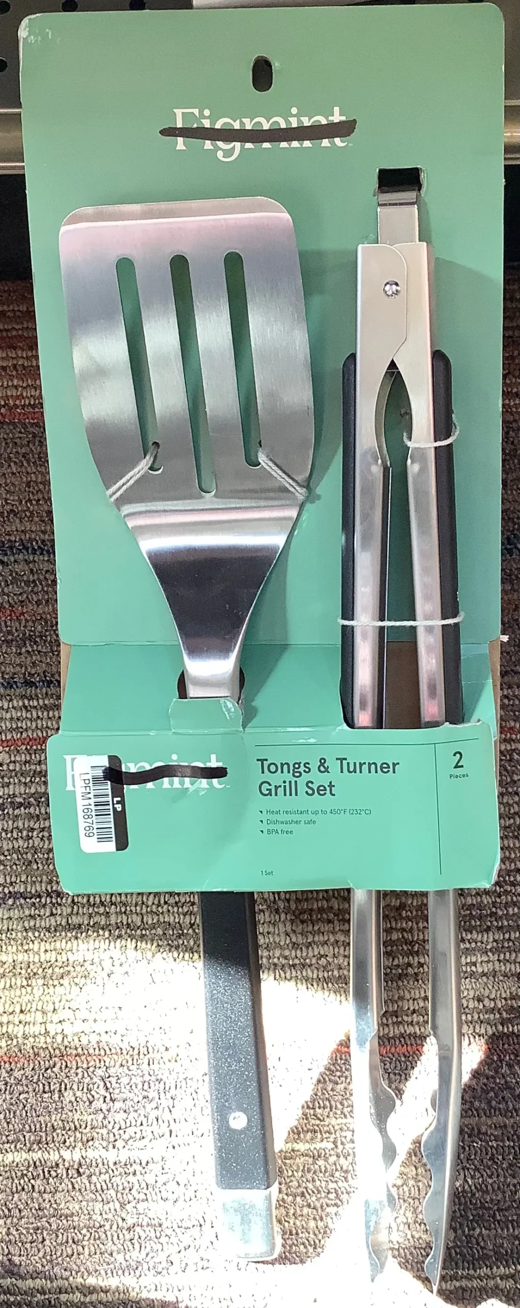 Clearance - 2Pc Stainless Steel Tong And Turner Grill Set Silver 1