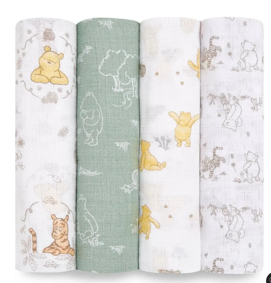 Disney Winnie + Friends Muslin
Swaddle Blankets - Beige - 4Pk 1