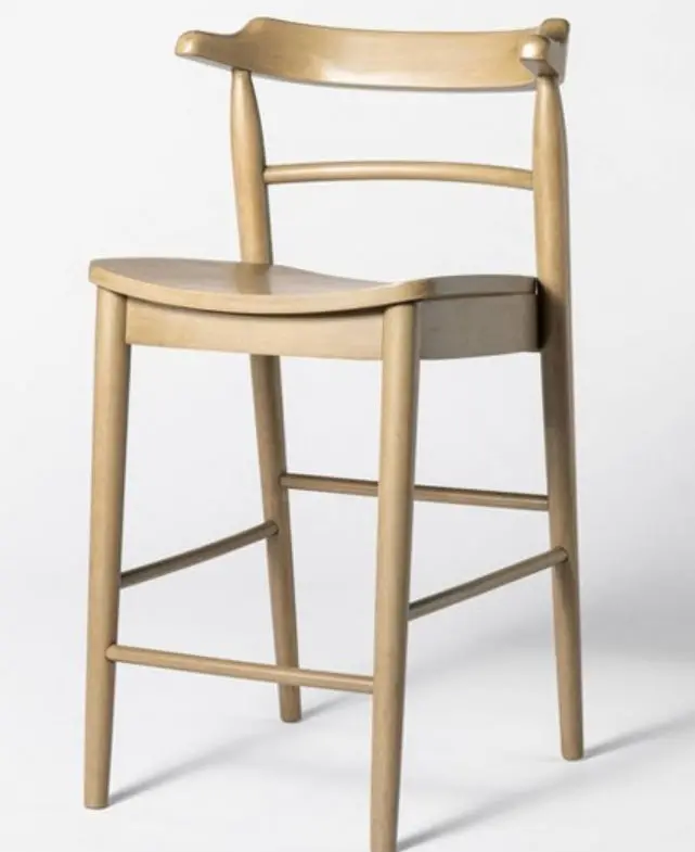 Kaysville Curved Back Wooden Counter Height Barstool Gray Wash - Boxed 1