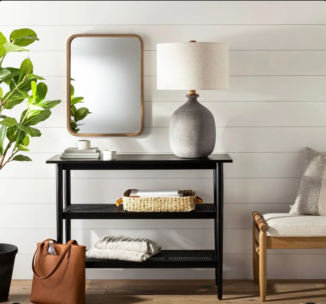 Resin Table Lamp Gray (Includes Led Light Bulb) 1