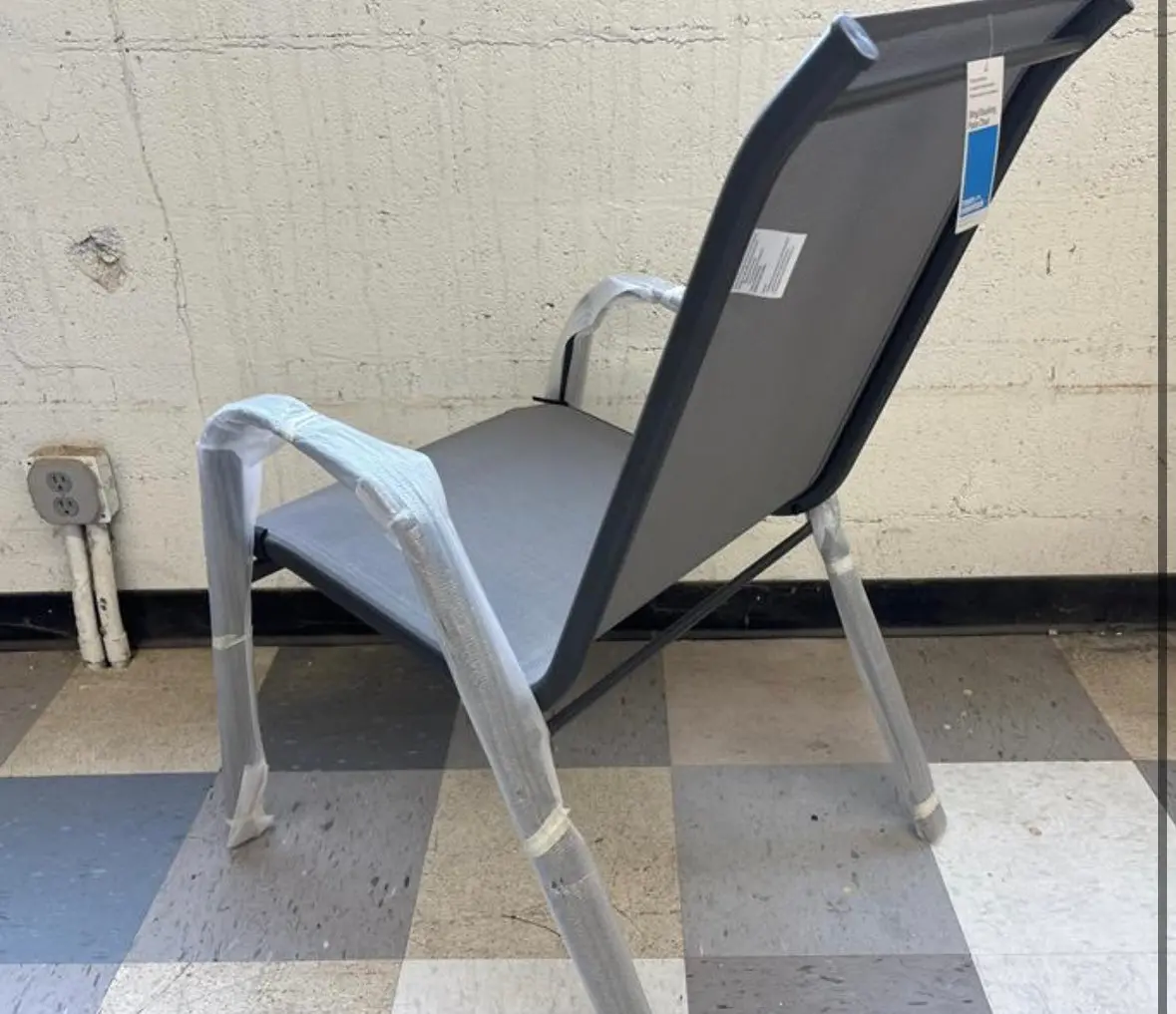 Set Of 2 Stacking Patio Chairs - Gray 1